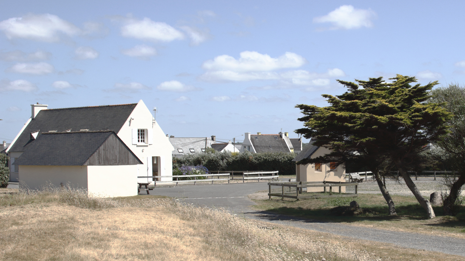 Le parking du camping.